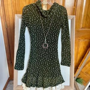 Altar’d State Green Polka Dot Dress